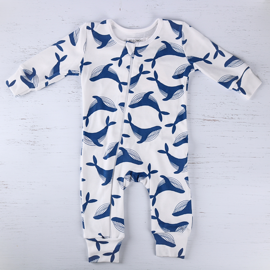 Blue Whale Zip Bodysuit 0-3 months